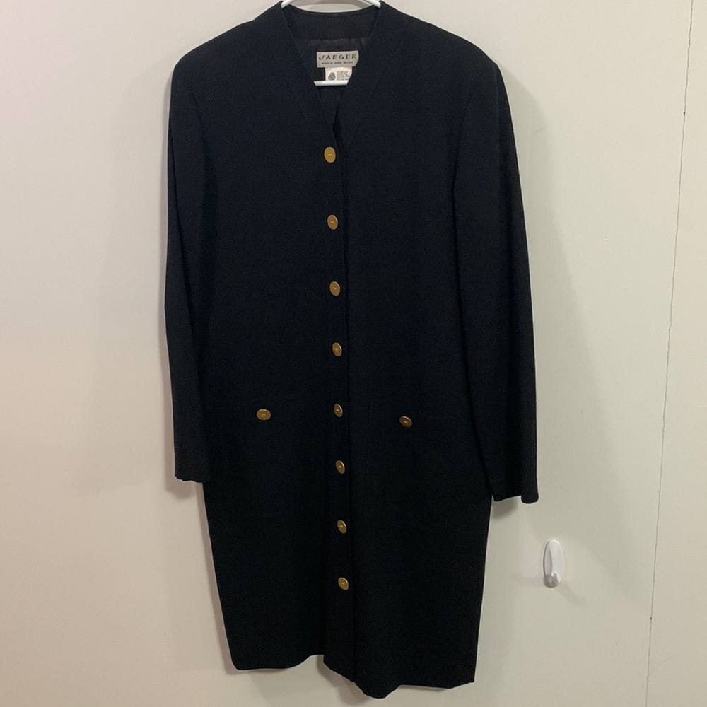 Jaeger All Pure Wool Coat dress 100% New wool made in Great Britain good cond